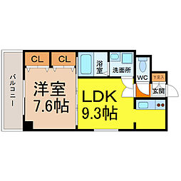 アンシャンテ車道 1LDKの間取図画像