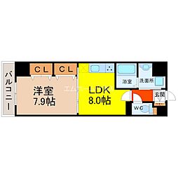 シャルール 1LDKの間取図画像