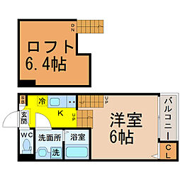 Stage上高畑 1SKの間取図画像