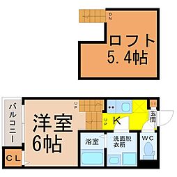 ハーモニーテラスコンフォートうたたね 1SKの間取図画像
