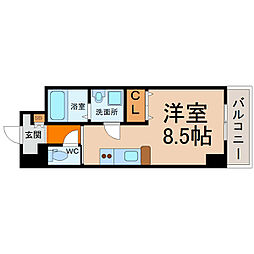 ラドゥセール今池 ワンルームの間取図画像