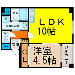 吹上アパートメント 1LDKの間取図画像