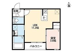 プランドール平安通 1LDKの間取図画像