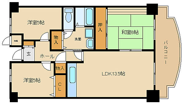 Prest Court  I　（ プレスト・コート1番館 ） ｜大阪府河内長野市小山田町(賃貸マンション3LDK・9階・68.68㎡)の写真 その4