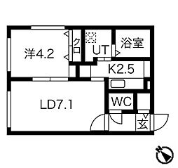 AminasT15 1LDKの間取図画像