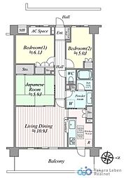 藤和シティホームズ綾瀬 3LDKの間取図画像