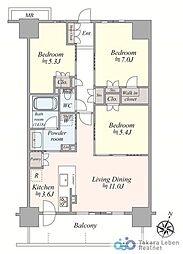 レーベン藤枝PRIOR 3LDKの間取図画像