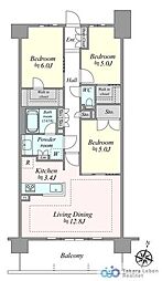 レーベン守谷THESQUARE 3LDKの間取図画像