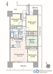 レーベン古川七日町THESTATE 4LDKの間取図画像