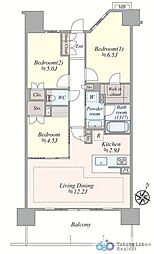 レーベン新小岩innovia 3LDKの間取図画像