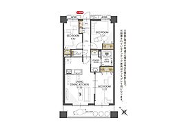 ライオンズガーデンテラス北越谷 3LDKの間取図画像