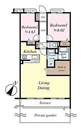 クリオ武蔵浦和壱番館 2LDKの間取図画像