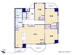 ロワール北千住 3LDKの間取図画像