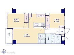 ライオンズマンション西が丘 2LDKの間取図画像