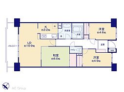 ライオンズガーデン花崎A棟 3LDKの間取図画像
