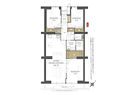 グリーンハイツ流山 3LDKの間取図画像