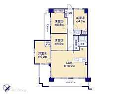 コスモ鶴瀬ステーションスクエア 4LDKの間取図画像