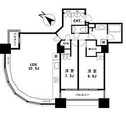 東京ツインパークスレフトウィング 29階2SLDKの間取り
