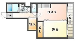 三福ビル 1DKの間取図画像