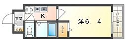メリックビル 1Kの間取図画像