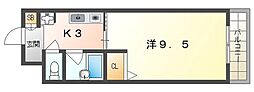 ギャレグラン太子橋 1Kの間取図画像