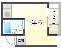 ハイツサニーサイド ワンルームの間取図画像