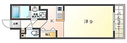ルネスパル 1Kの間取図画像