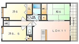 アナハイムコート 3LDKの間取図画像