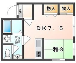 ライスシャワー守口 1DKの間取図画像