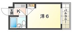 ハッピーNY 1Kの間取図画像