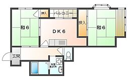 マンションアイオイ 2DKの間取図画像