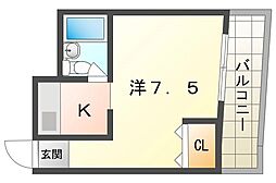プレアール大和田 1Kの間取図画像