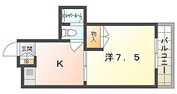 シルビアいずみ 1Kの間取図画像