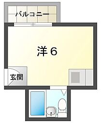 新橋ハイツ ワンルームの間取図画像