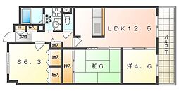 リヴィエール・デュ・ノール 2SLDKの間取図画像