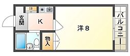 シャローム門真 1Kの間取図画像