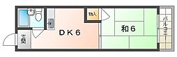 コーポ田中 1DKの間取図画像