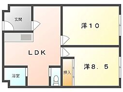 シャトー寺浦 2LDKの間取図画像