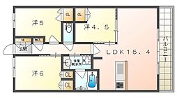 パークホームズLaLa門真 3LDKの間取図画像
