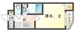 コテージ大日 1Kの間取図画像