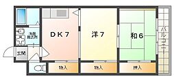 パラシオン菊水 2DKの間取図画像