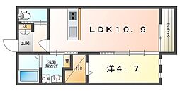 アザレア 1LDKの間取図画像