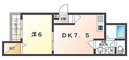 ALEGRIA寿公園東 1DKの間取図画像
