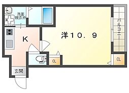 フジパレス守口梶町 1Kの間取図画像