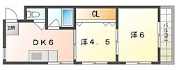 ヴィタ・オルバーナ 2DKの間取図画像