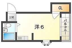 八雲東グリーンハイツ ワンルームの間取図画像