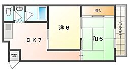 メゾン赤松 2DKの間取図画像