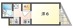 エルベ守口 ワンルームの間取図画像
