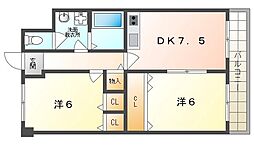 常盤ビル 2DKの間取図画像