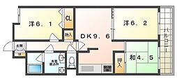 パークサイド・守口 3DKの間取図画像